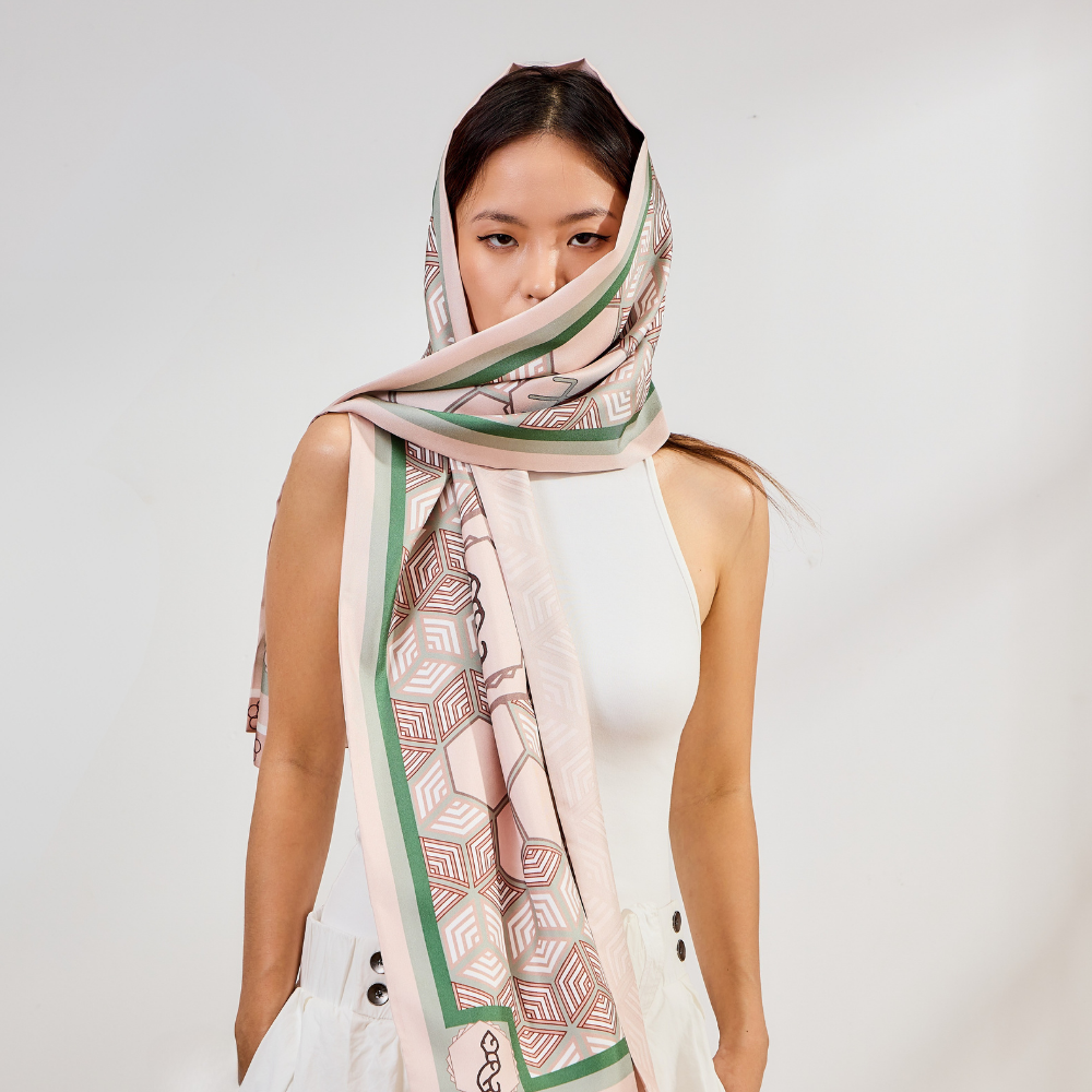 100% Mulberry Silk ‘Charmeuse Elegance’ Long Scarf