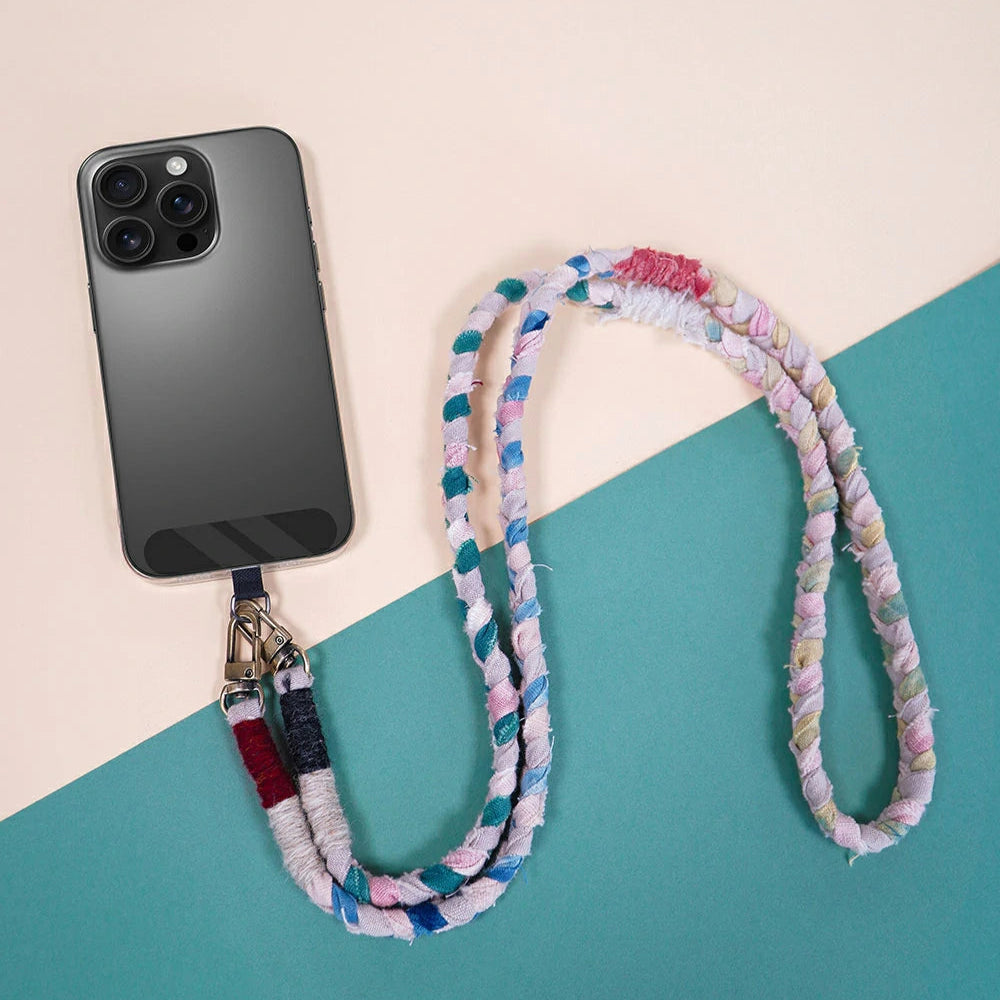 Eco-Friendly Handmade Pink Plant-Dyed Phone Lanyard