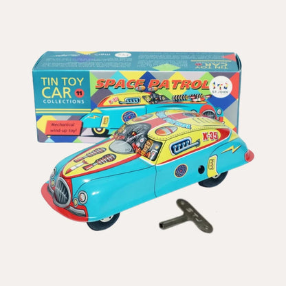 Classic Space Patrol Tin Wind Up Vehicle Retro Collectible Holiday Gift