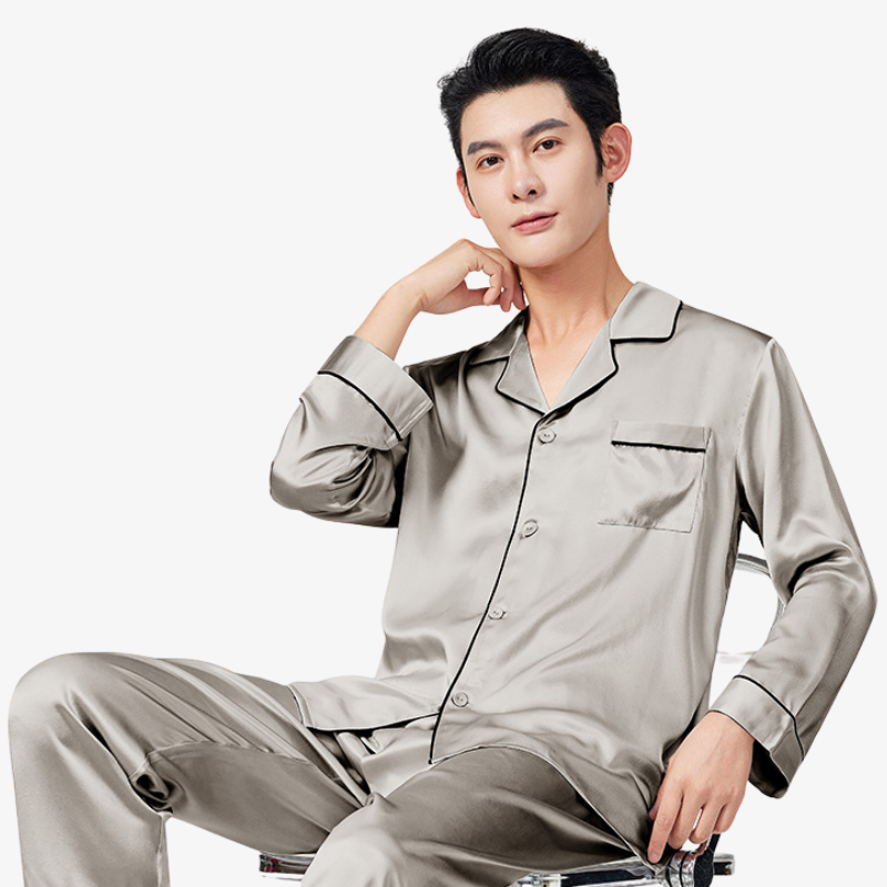 19 Momme 100% Mulberry Silk Men's Pajama Set