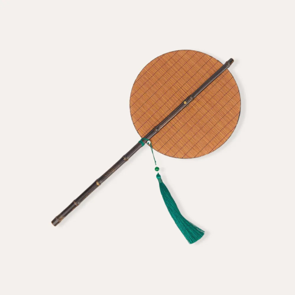 Handmade Bamboo Folding Fan with Tassel Portable Elegant