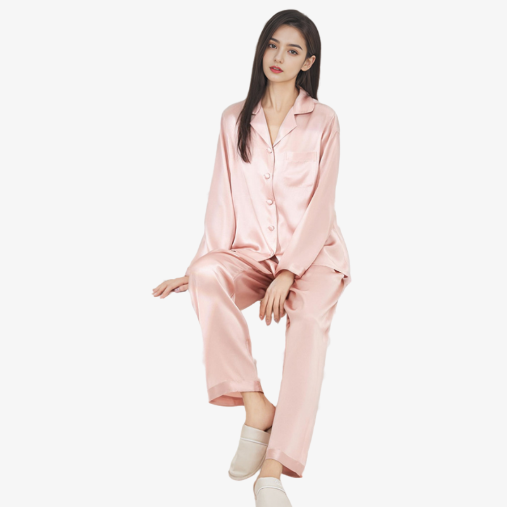 16 Momme 100% Mulberry Silk Long-Sleeve Pajama Set