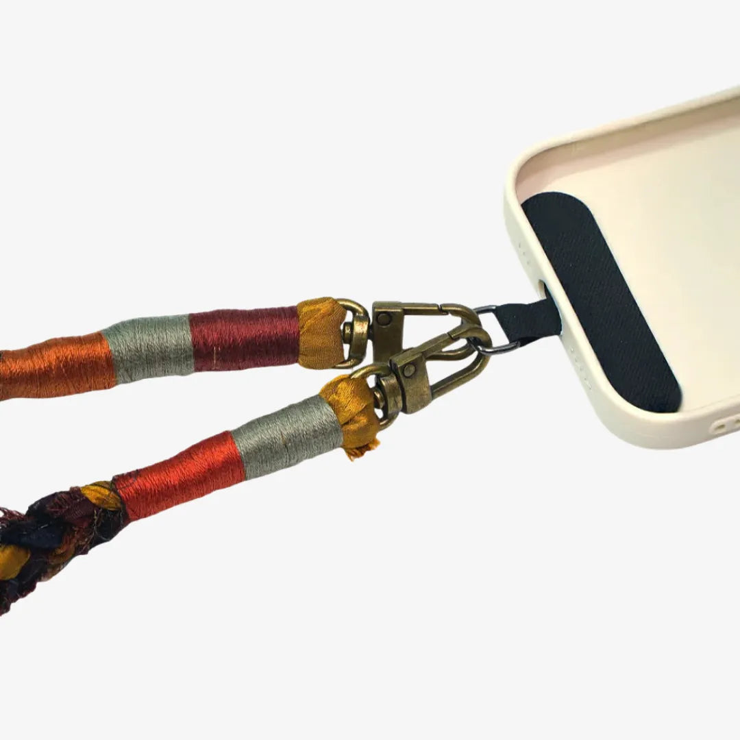Handmade Silk Phone Strap in Short Length