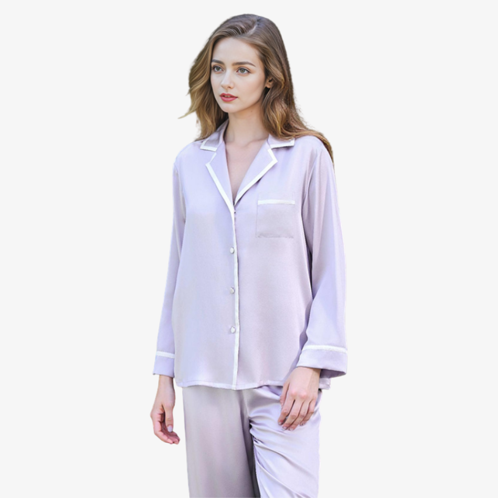 19 Momme 100% Mulberry Silk Fall/Winter Pajama Set