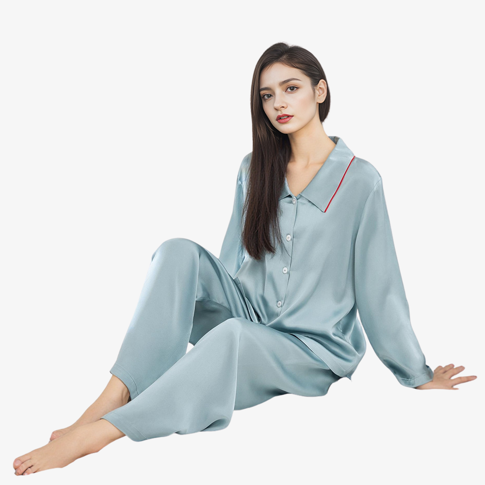 16 Momme 100% Mulberry Silk Long-Sleeve Loose Pajama Set