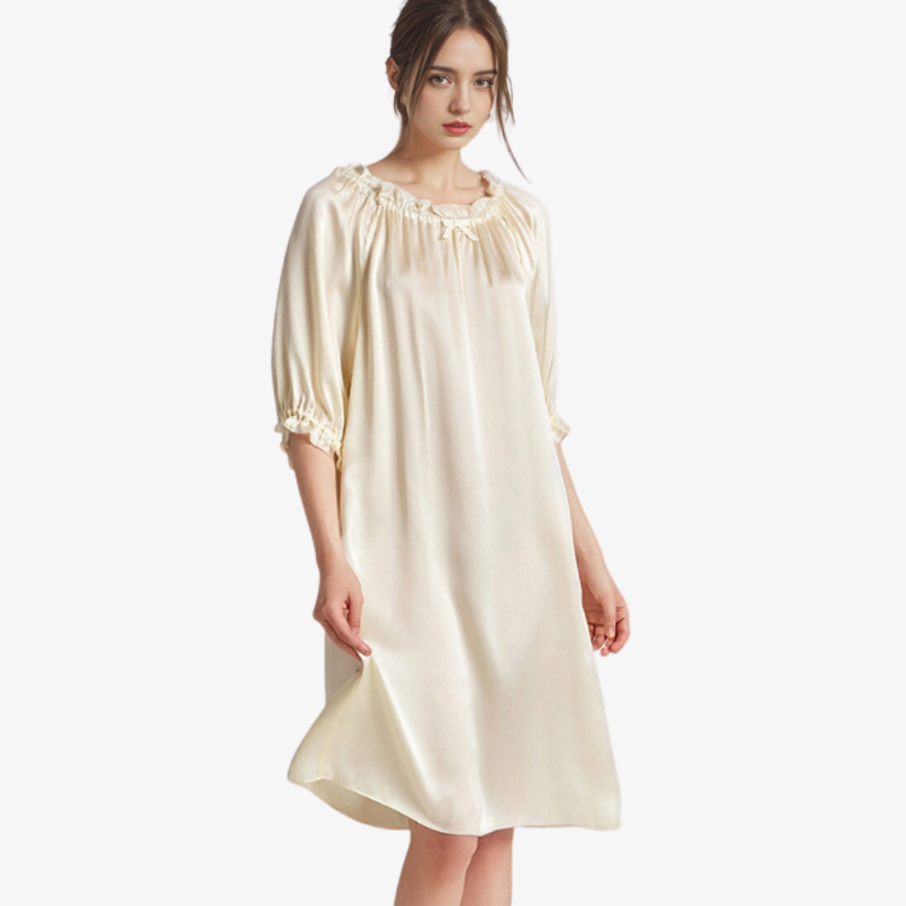 16 Momme 100% Mulberry Silk Loose-Fit Long Nightdress