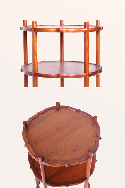 Handmade Two-tier Round Shelf