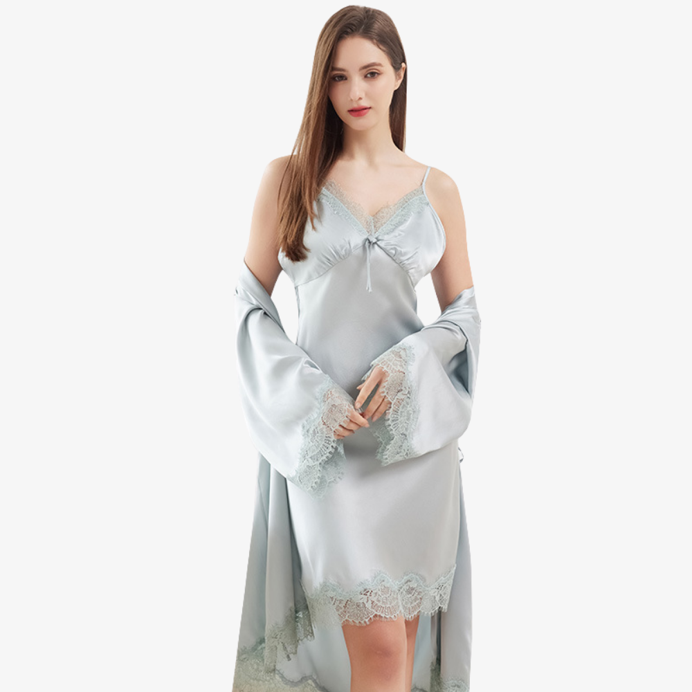 19 Momme 100% Mulberry Silk V-Neck Silk Nightgown