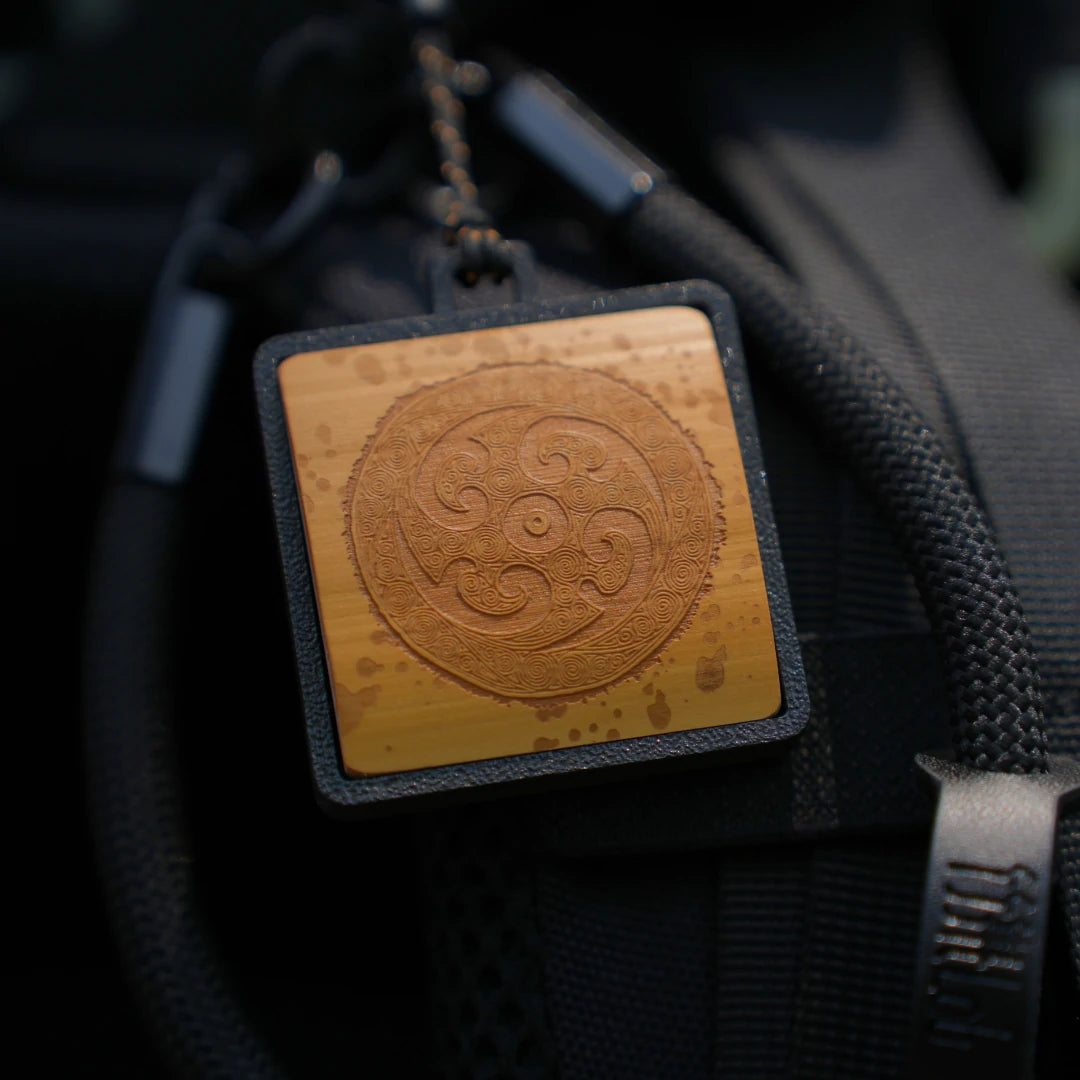 Sun Pattern Qing Bamboo Carved Phone Charm