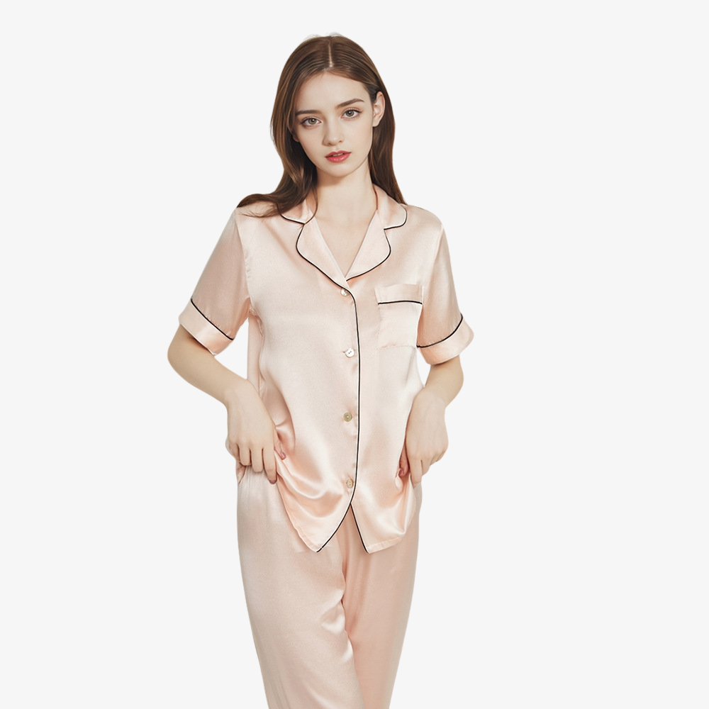 16 Momme 100% Mulberry Silk Short-Sleeve Pajama Set