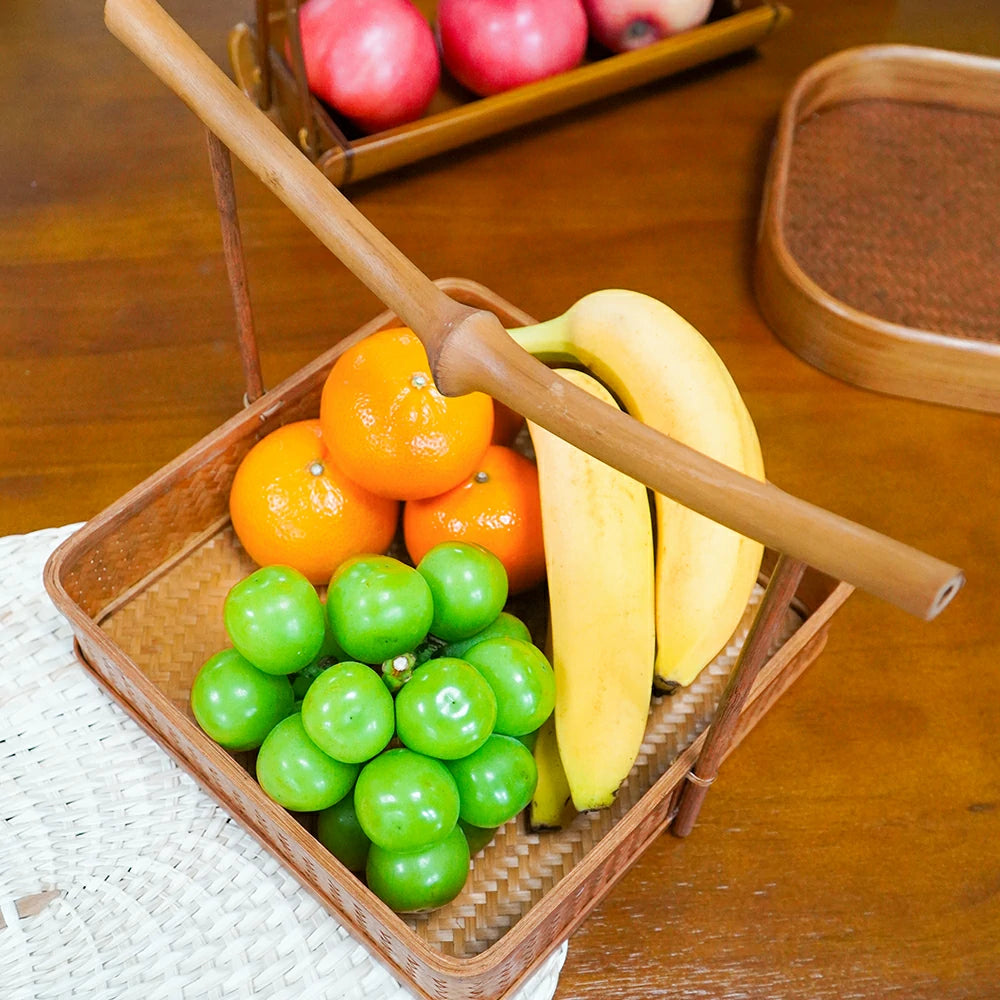Handmade Bamboo Portable Square Storage Basket