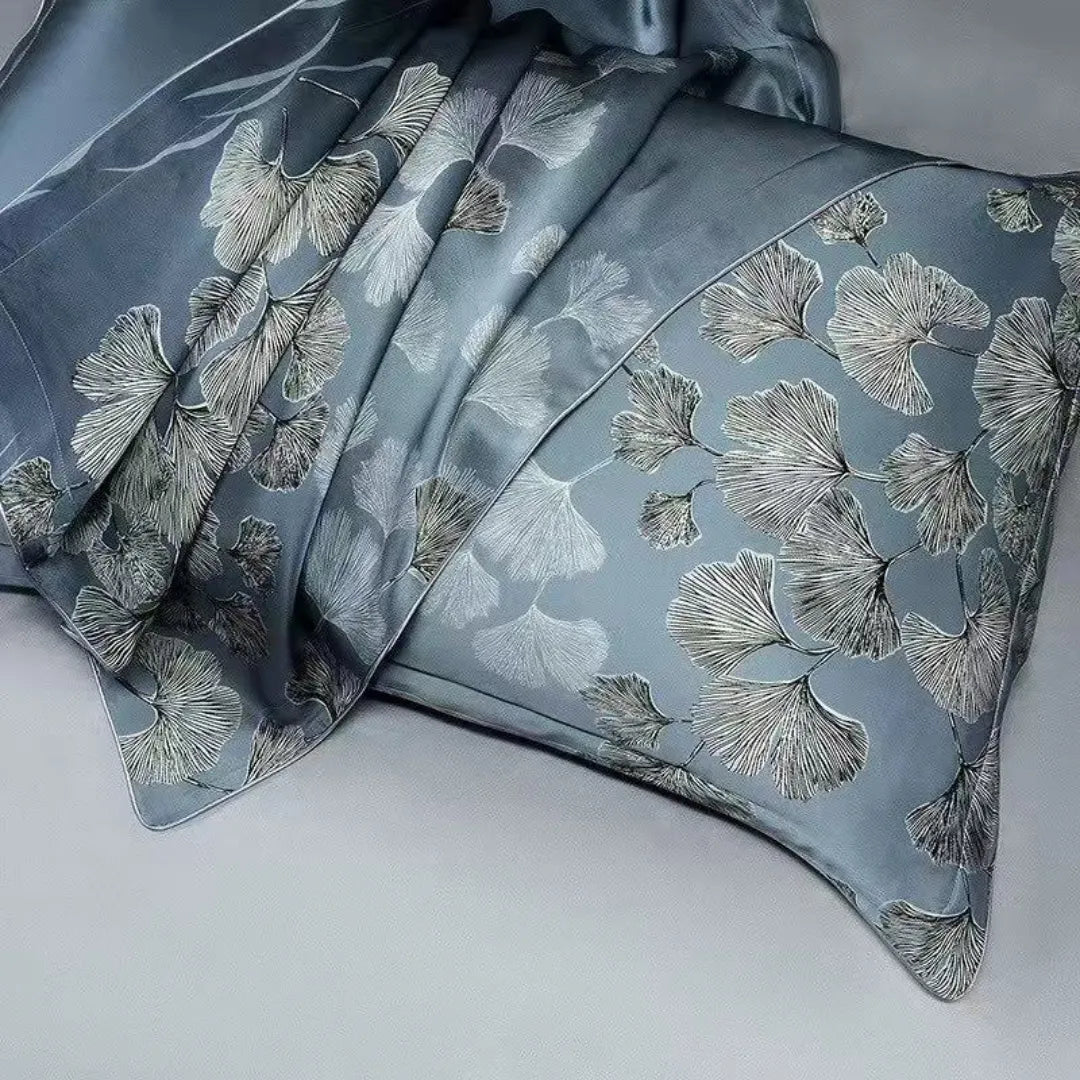 16 Momme 100% Mulberry Silk ‘Ginkgo Elegance’ Pillowcase