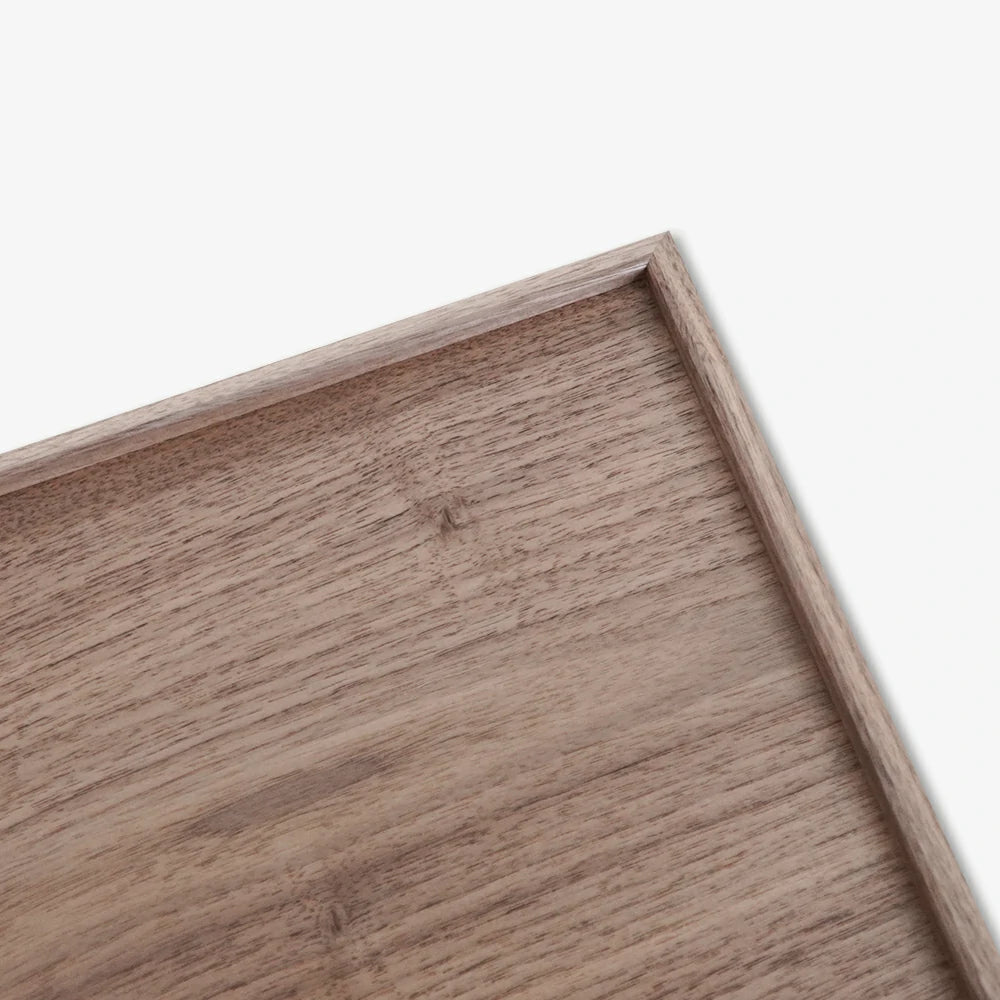 Black Walnut Wood Inlay Small Square Tray – Manji Geometric Pattern