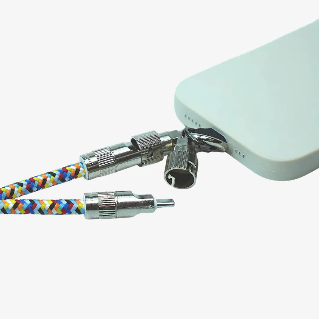 Colorful Phone Lanyard with Built In 100W Charging Cable