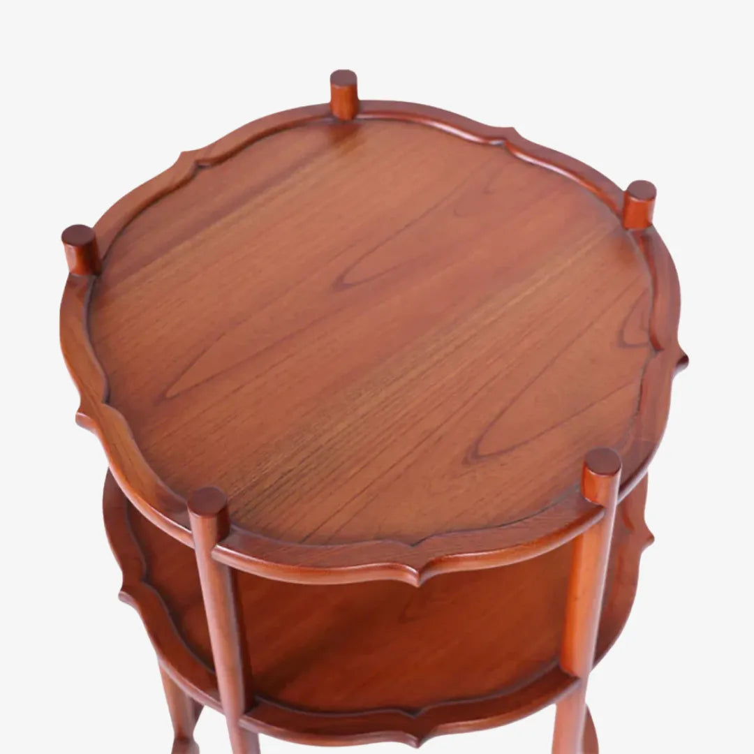 Handmade Two-tier Round Shelf