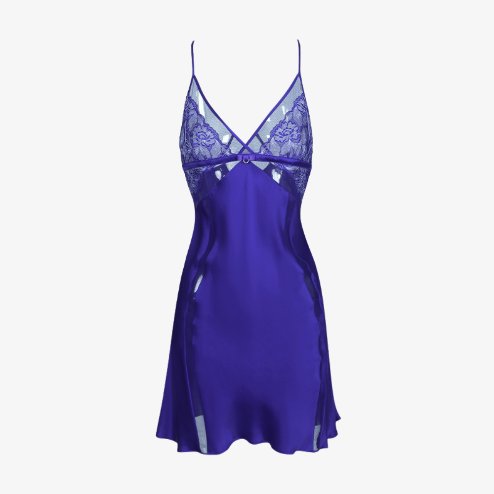 19 Momme 100% Mulberry Silk Lace Sheer Camisole Nightgown