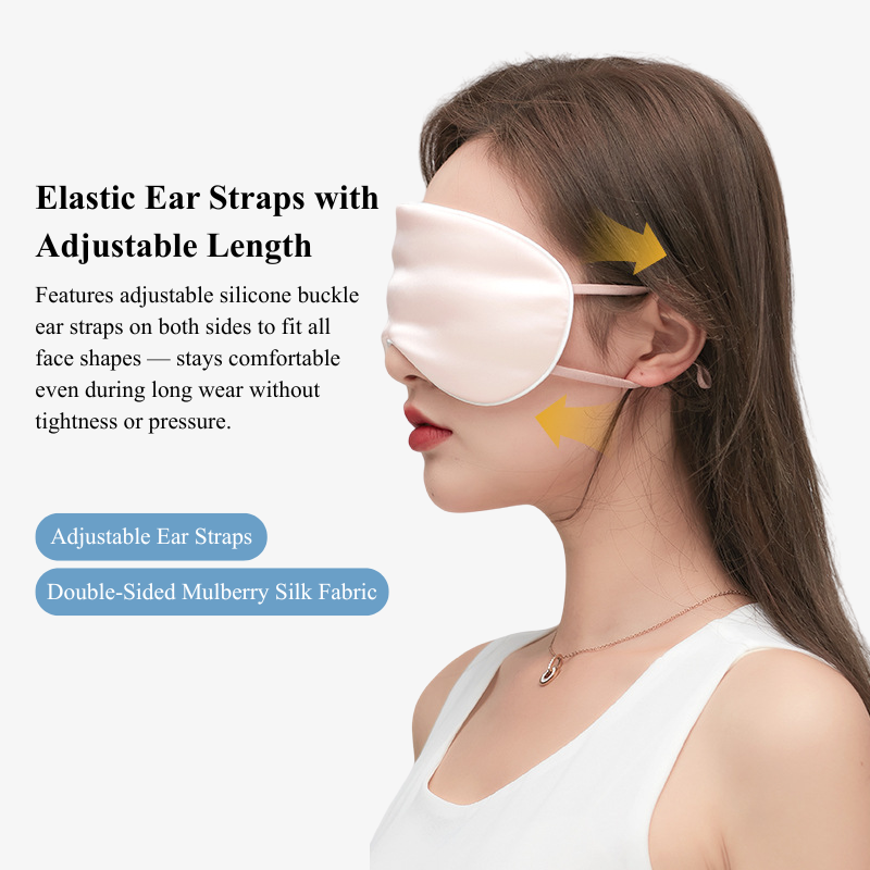 16 Momme 100% Mulberry Silk Sleep Mask with Ear Straps