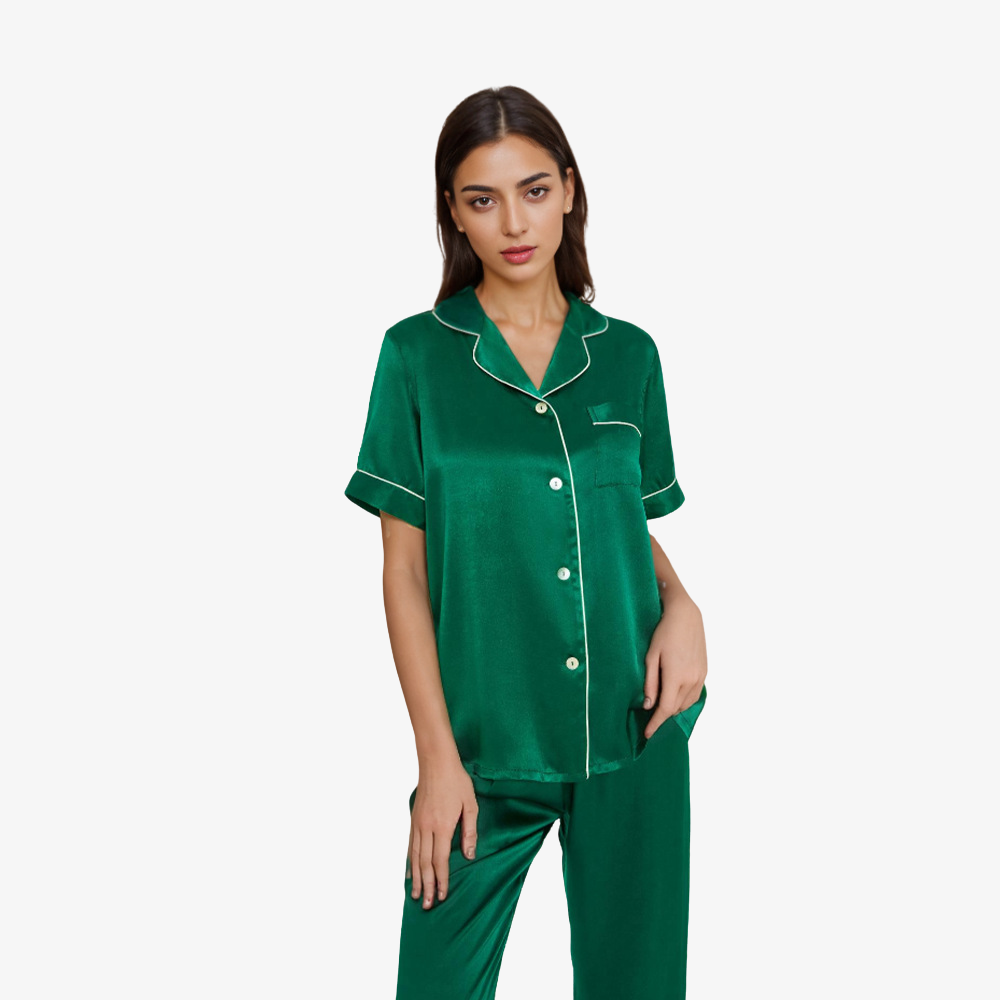 16 Momme 100% Mulberry Silk Short-Sleeve Pajama Set