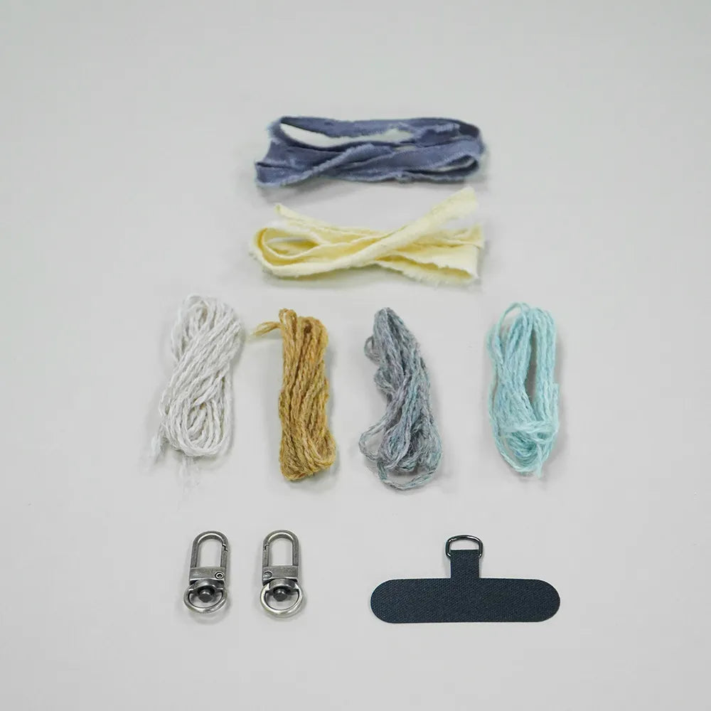 Yellow Gray Phone Strap DIY Craft Kit Set