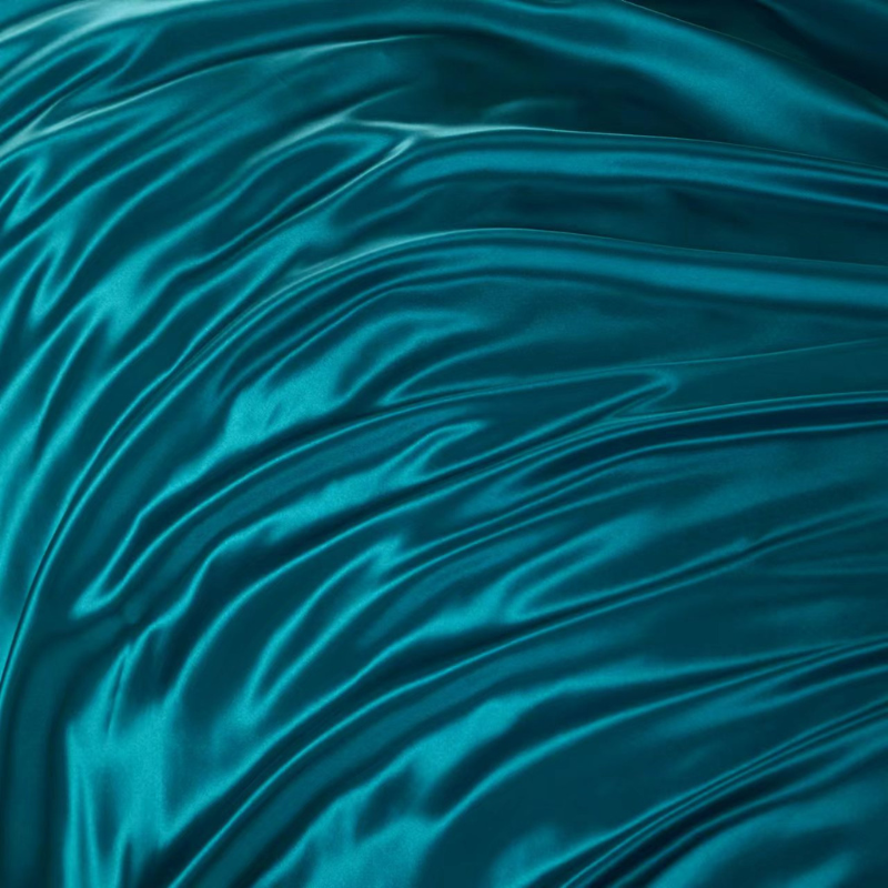 19 Momme 100% Mulberry Silk Peacock Blue Bedding Set