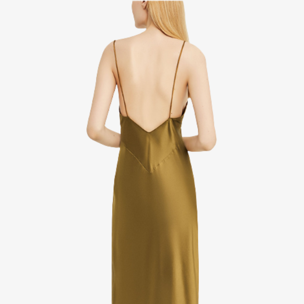 19 Momme 100% Mulberry Silk Mid-Length Camisole Nightgown