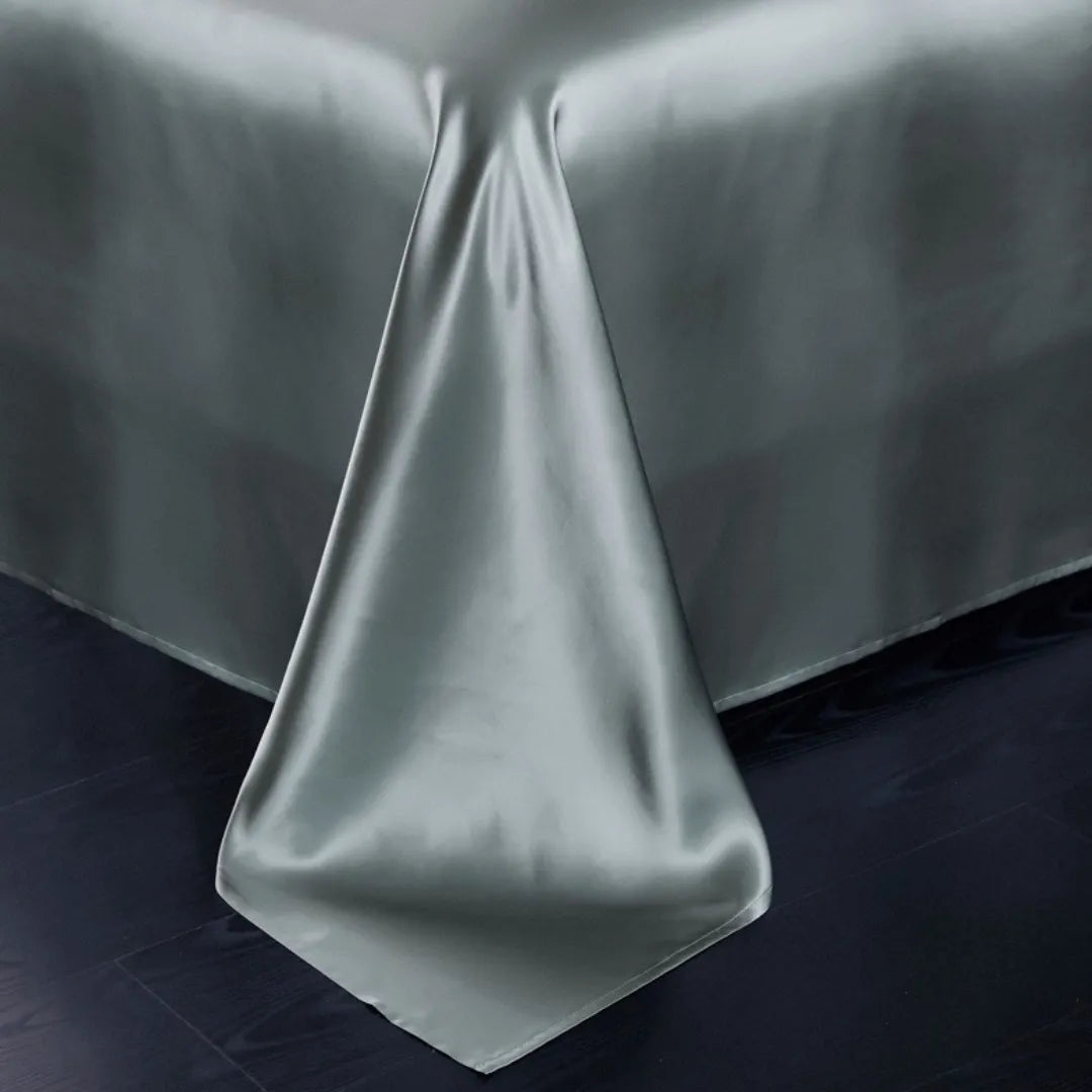 19 Momme 100% Mulberry Silk ‘Matcha Green’ Flat Sheet