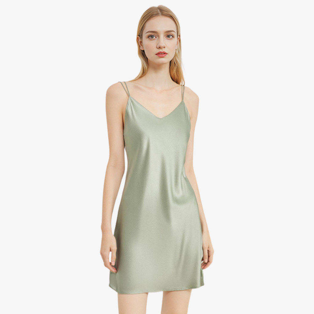 19 Momme 100% Mulberry Silk Backless Sexy Slip Nightgown