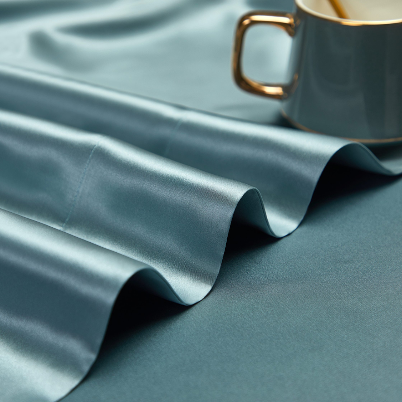 19 Momme 100% Mulberry Silk Blue Bedding Set