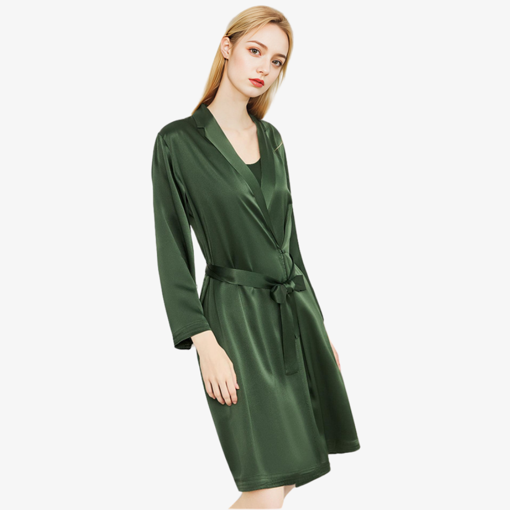 19 Momme 100% Mulberry Silk Cami Nightdress & Robe Set