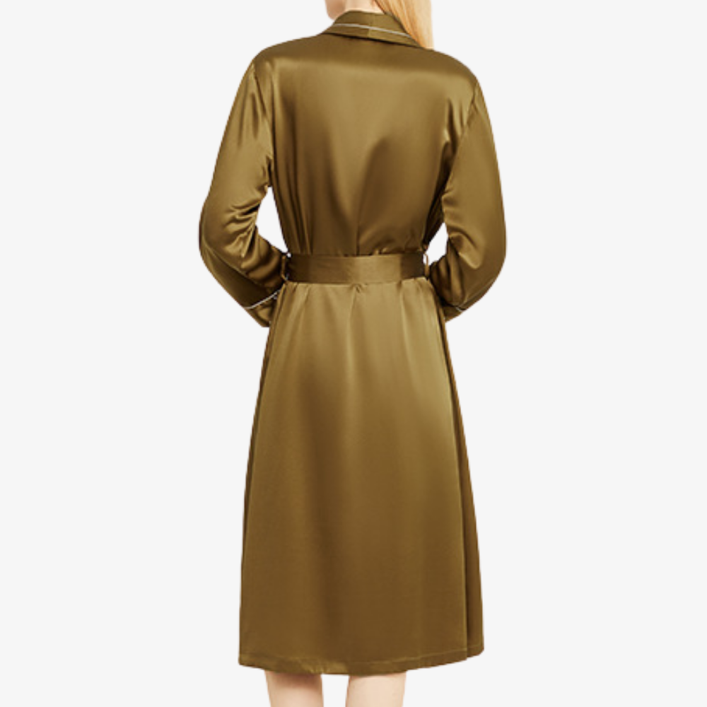 19 Momme 100% Mulberry Silk Long Belted Robe