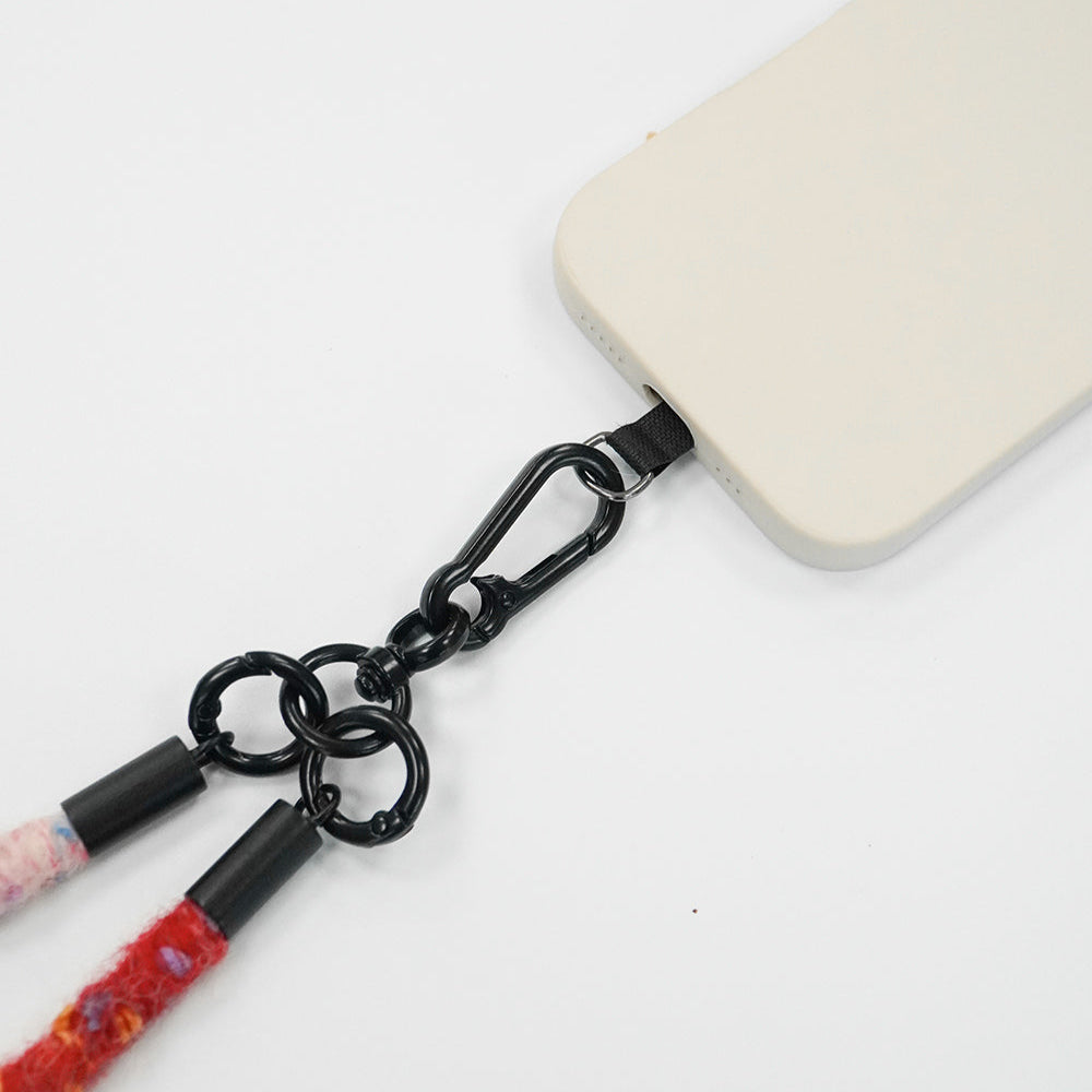 Handmade Red & Blue-Tone Long Phone Strap