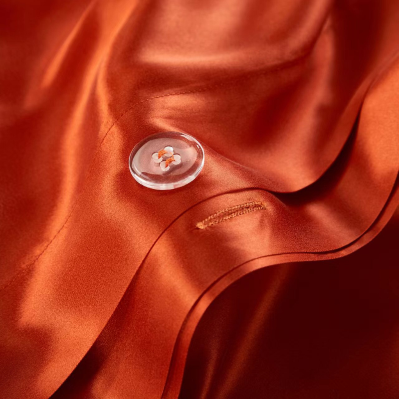 19 Momme 100% Mulberry Silk Orange Bedding Set
