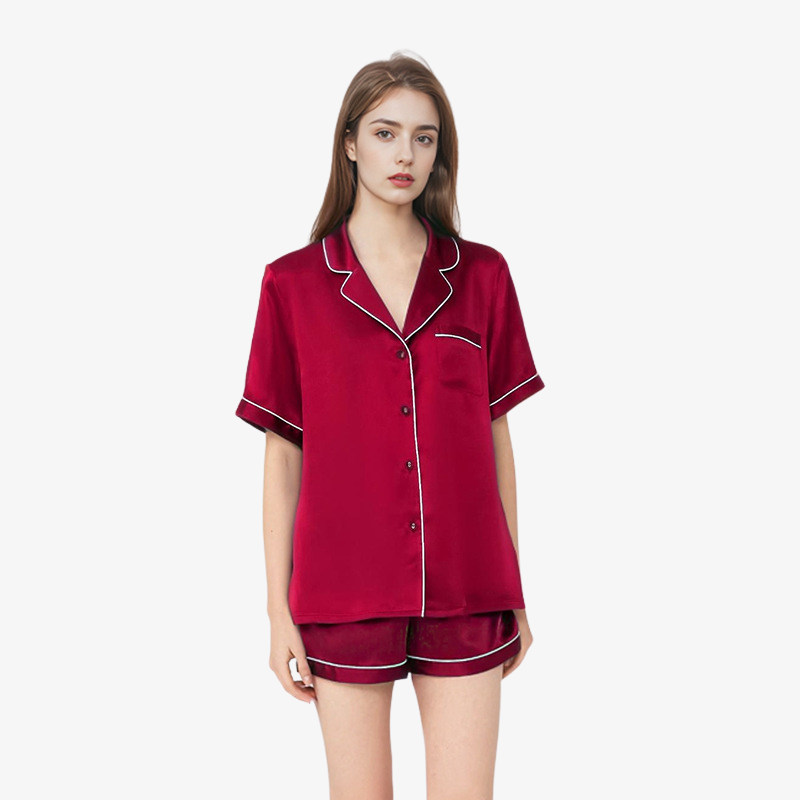 19 Momme 100% Mulberry Summer Silk Pajama Set (With Piping)