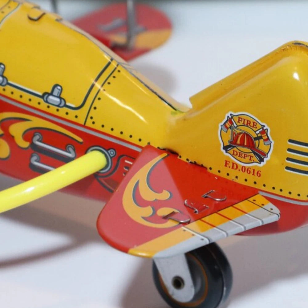 Vintage Style Forest Ranger Tin Wind Up Airplane Ideal Holiday Gift