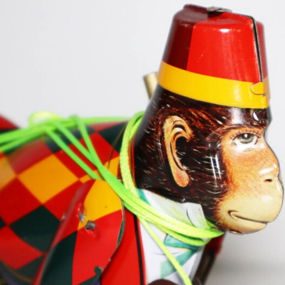 Vintage Tin Wind Up Climbing Monkey Retro Collectible Toy Gift Idea