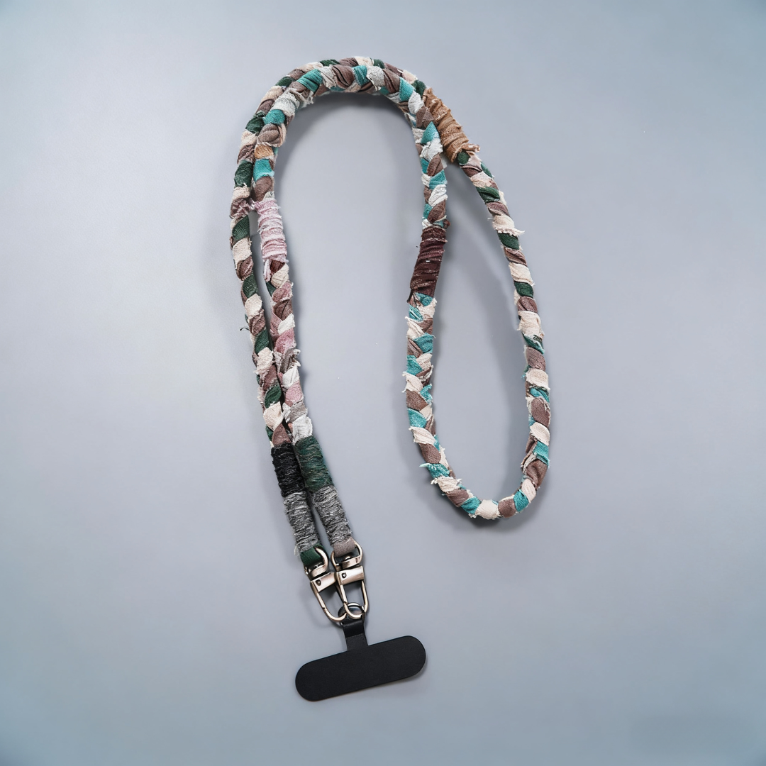 Handmade Brown Green Phone Lanyard