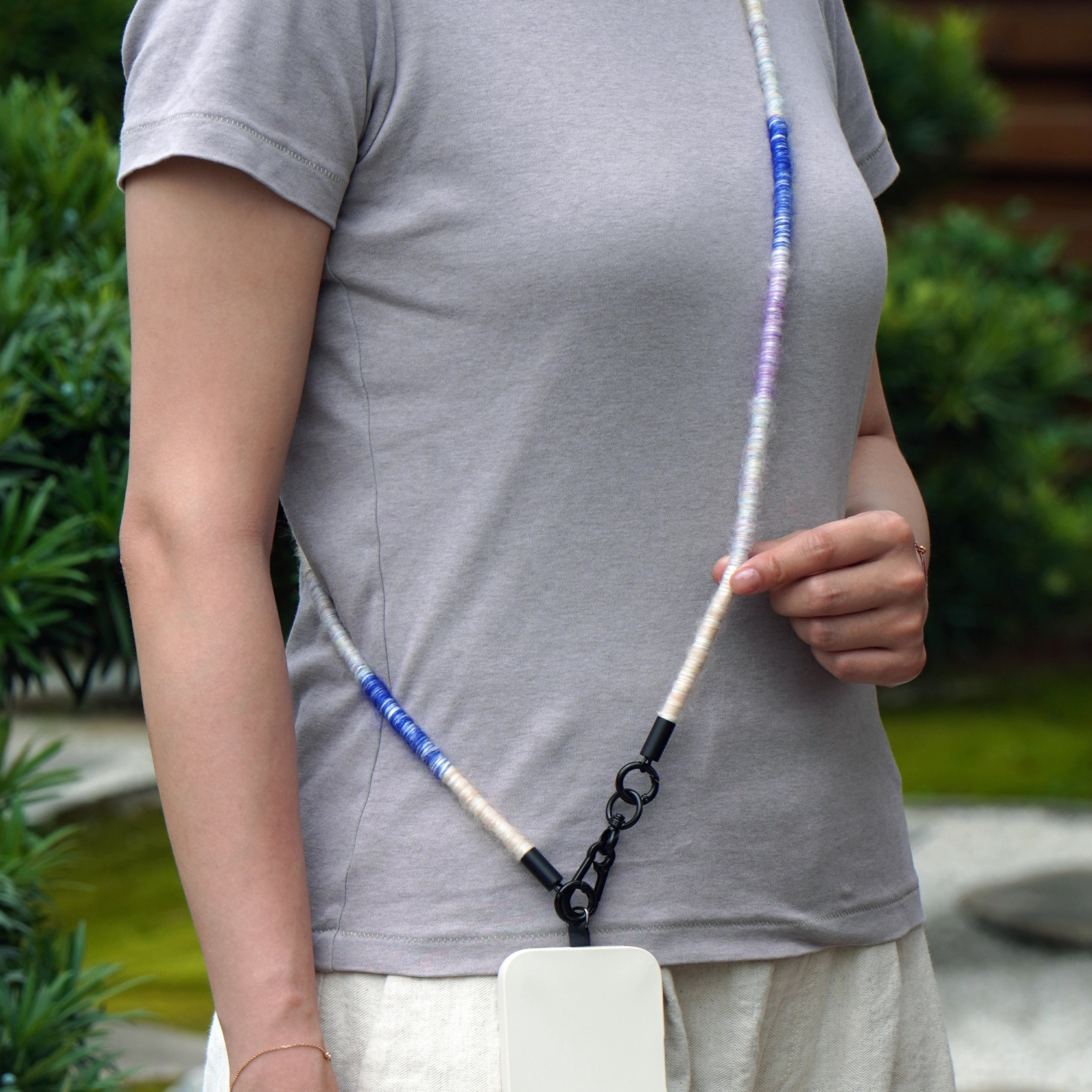 Blue and Purple Handmade Long Phone Strap