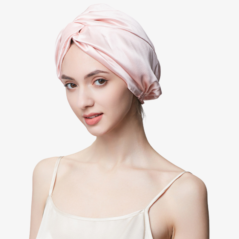 19 Momme 100% Mulberry Silk Sleep Cap – Double-Layer with Button Closure