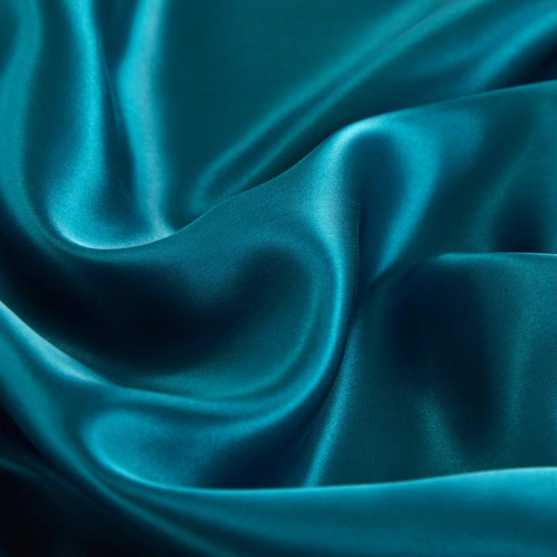 19 Momme 100% Mulberry Silk Peacock Blue Bedding Set