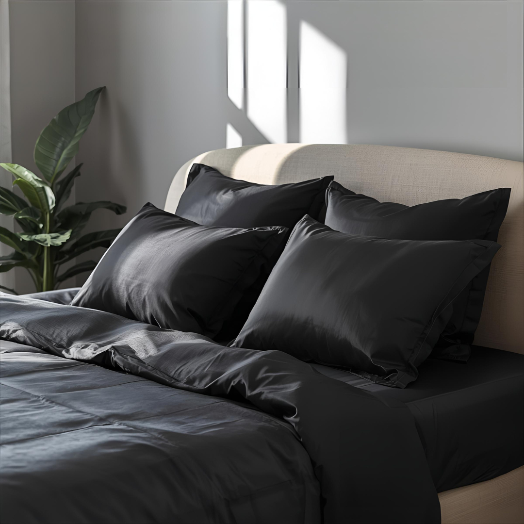 Black 19 Momme 100% Mulberry Silk Pillowcase