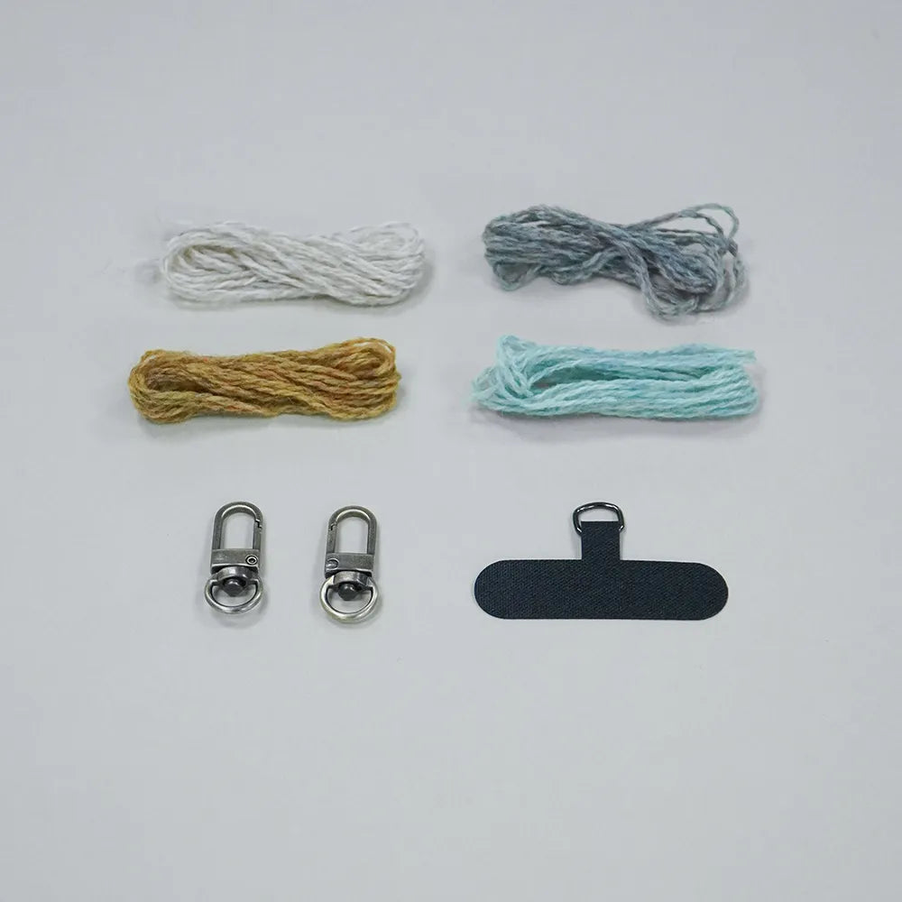 Yellow Gray Phone Strap DIY Craft Kit Set