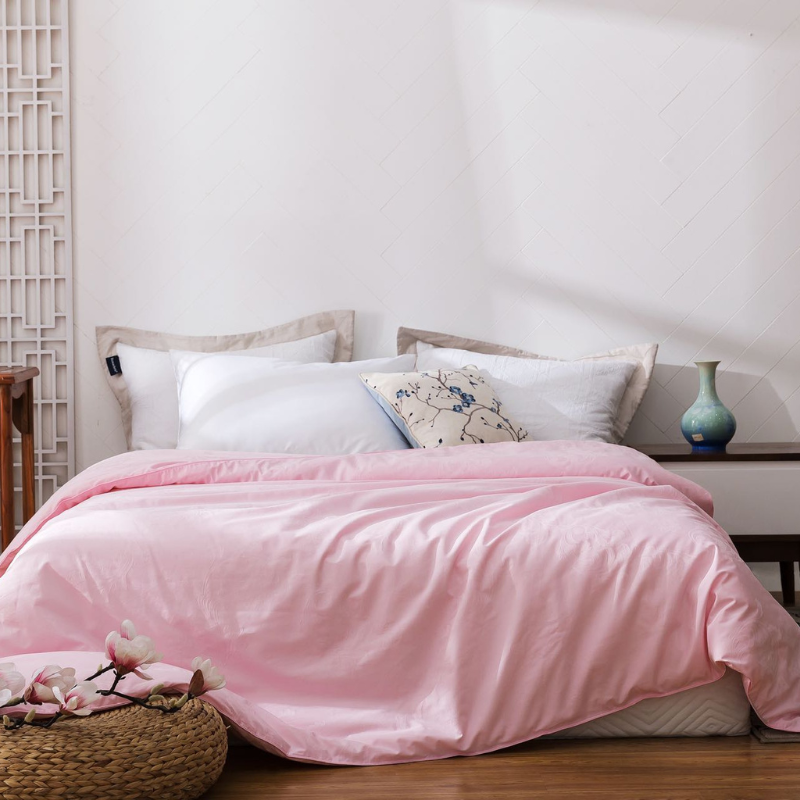 Pink 80s Cotton 100% Mulberry Silk Duvets