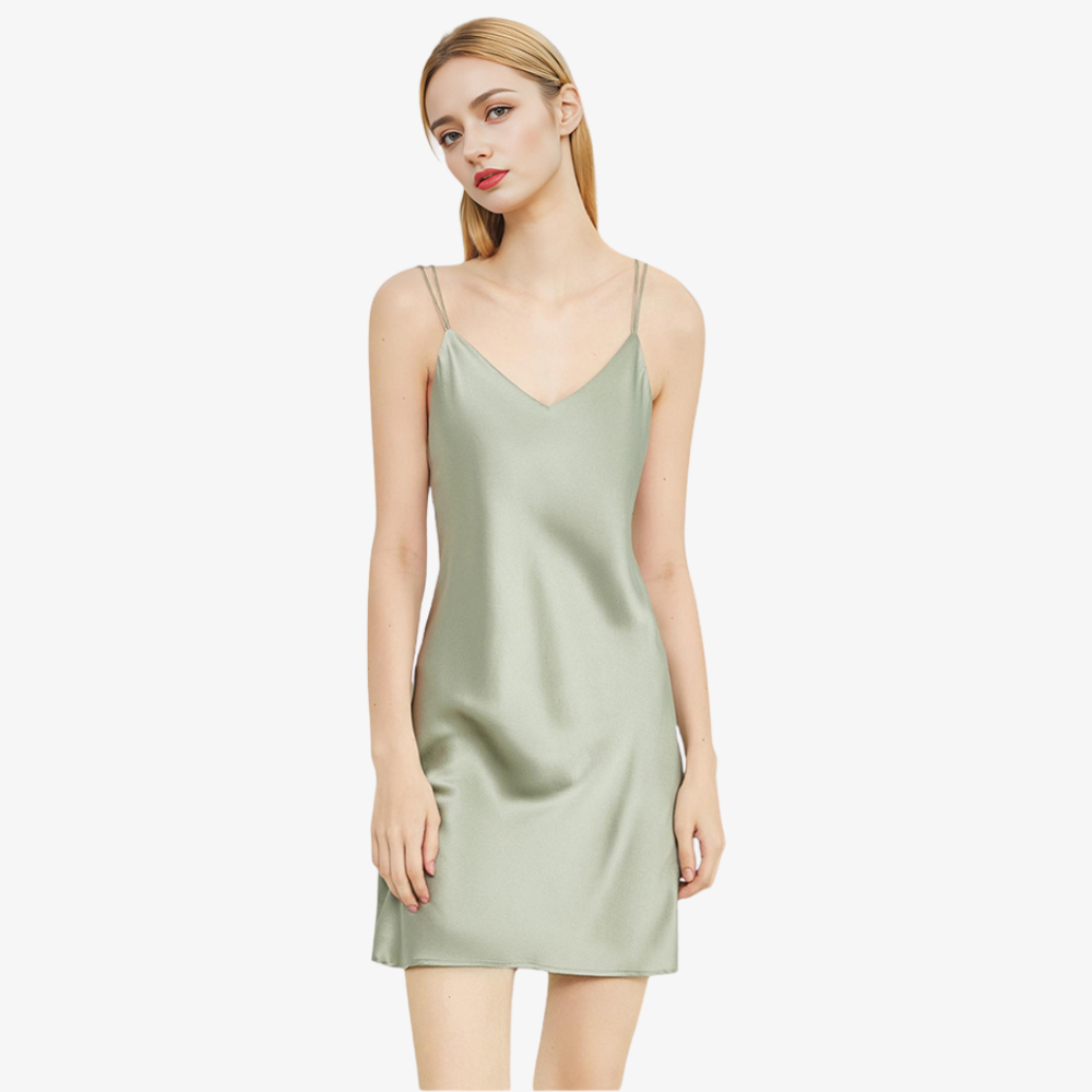 19 Momme 100% Mulberry Silk Backless Sexy Slip Nightgown