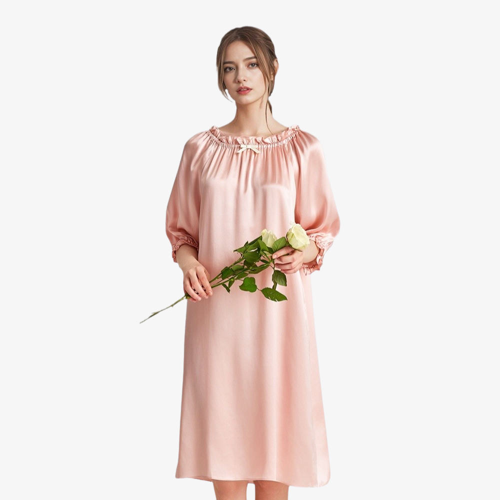 16 Momme 100% Mulberry Silk Loose-Fit Long Nightdress