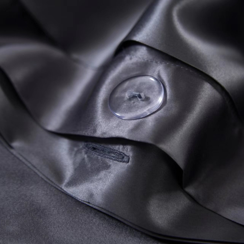 19 Momme 100% Mulberry Silk Dark Gray Bedding Set