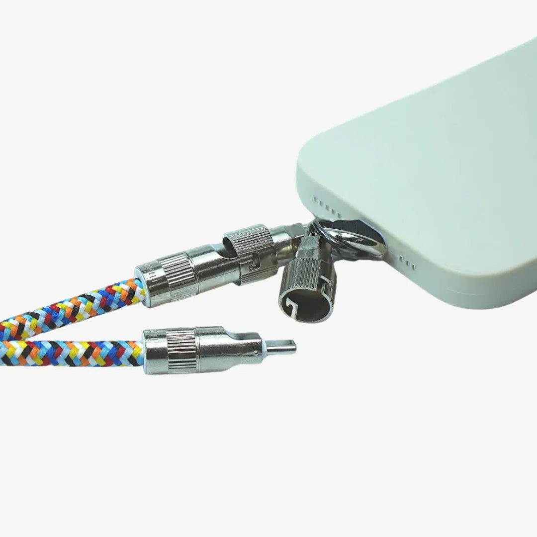Colorful Phone Strap with Short 100W Charging Cable