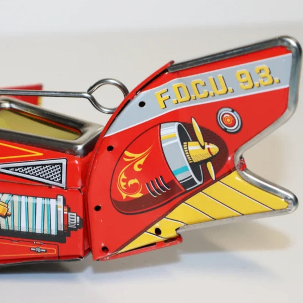 Retro Style Space Whale Red Tin Wind Up Toy Collectible Ideal Holiday Present