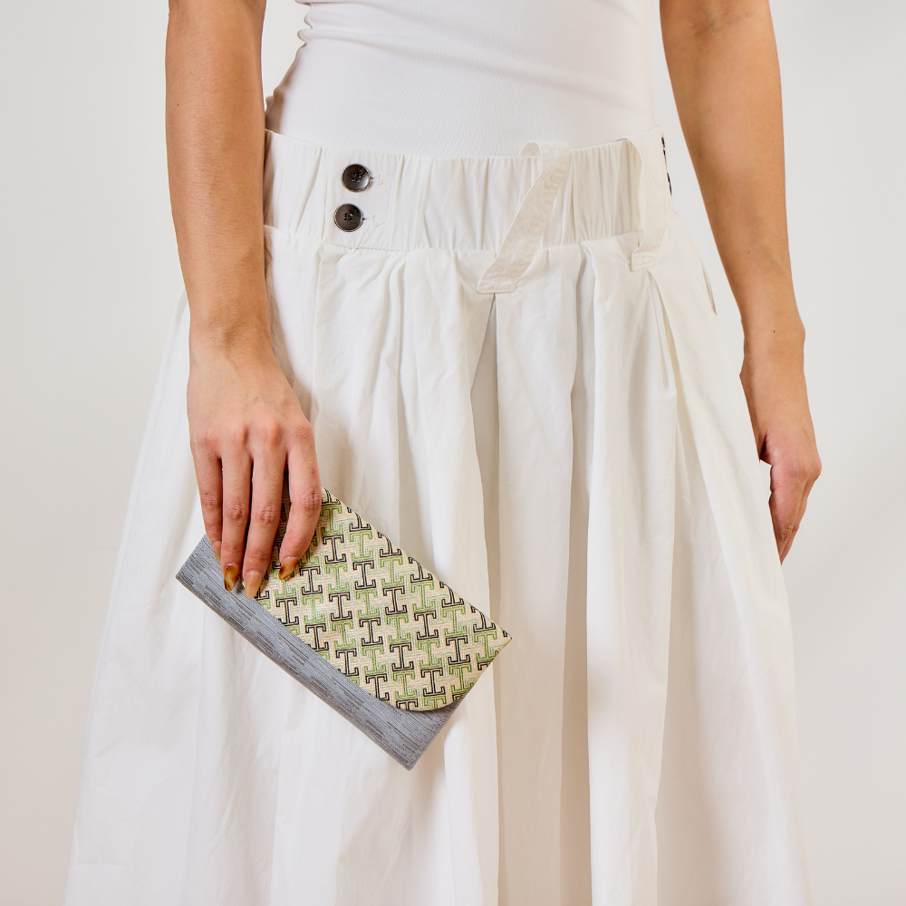 Vintage Letter Silk Song Brocade Clutch