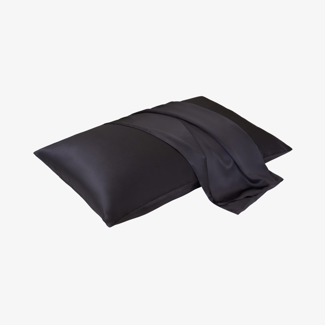 Black 19 Momme 100% Mulberry Silk Pillowcase