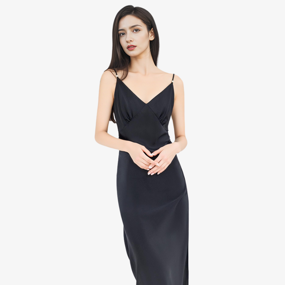 16 Momme 100% Mulberry Silk Fitted Backless Adjustable Strap Nightdress